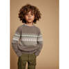 Jacquard Crew Jumper, Nocciola - Sweaters - 2 - thumbnail