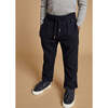 Flannel Jogger Trousers, Navy - Pants - 3