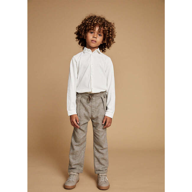 Flannel Jogger Trousers, Greige - Pants - 2