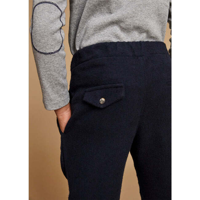 Flannel Jogger Trousers, Navy - Pants - 4