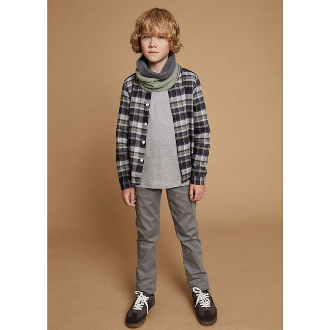 Checked Flannel Shirt, Green - Button Downs - 3