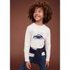 Long Sleeve Embroidered Car T-shirt, Cream - T-Shirts - 2