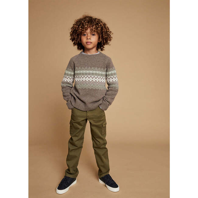 Jacquard Crew Jumper, Nocciola - Sweaters - 4