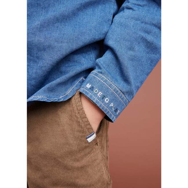 Denim Shirt, Blue - Button Downs - 4