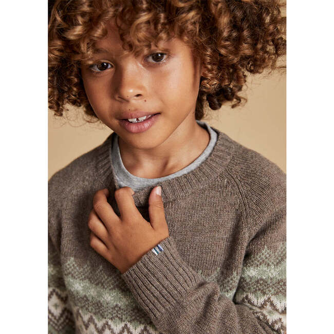 Jacquard Crew Jumper, Nocciola - Sweaters - 5