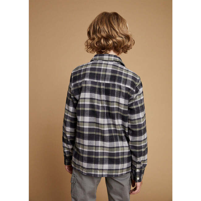 Checked Flannel Shirt, Green - Button Downs - 5
