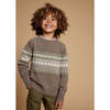 Jacquard Crew Jumper, Nocciola - Sweaters - 6 - thumbnail