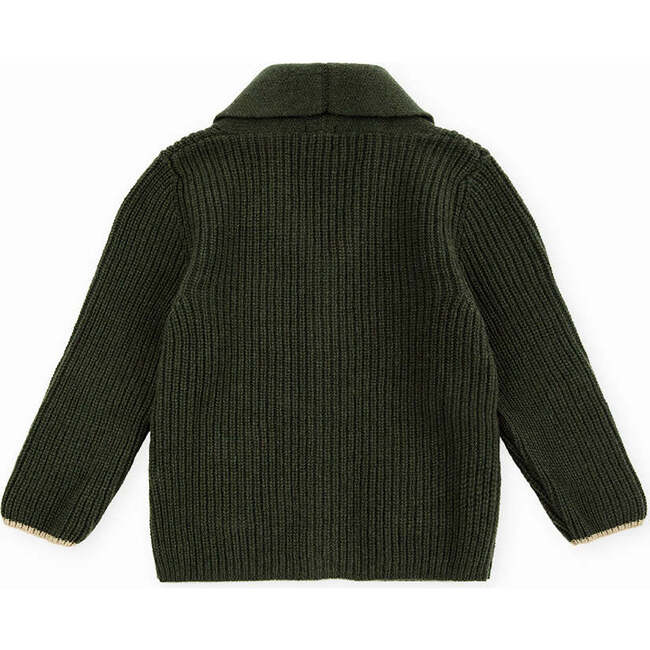 Merino Cashmere Shawl Cardigan, Green - Cardigans - 5