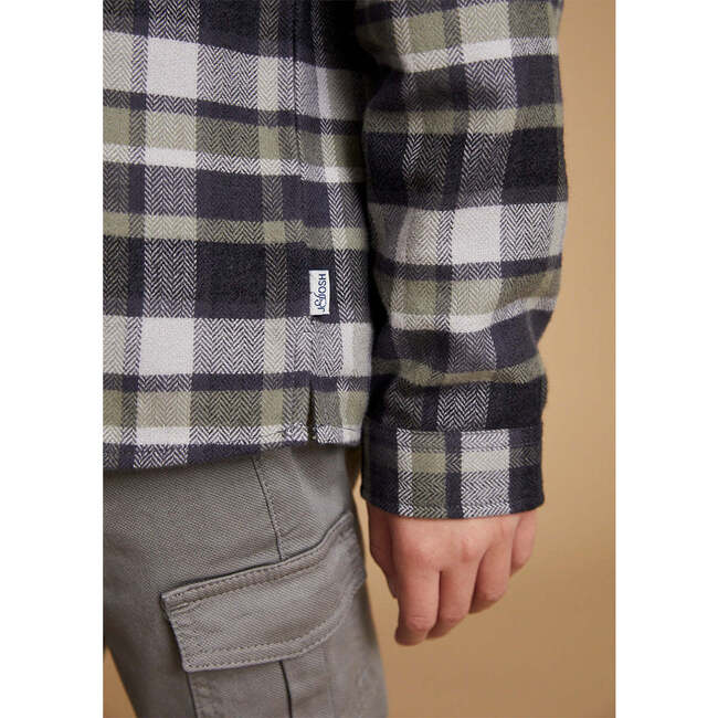 Checked Flannel Shirt, Green - Button Downs - 6