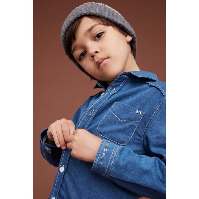 Denim Shirt, Blue - Button Downs - 7