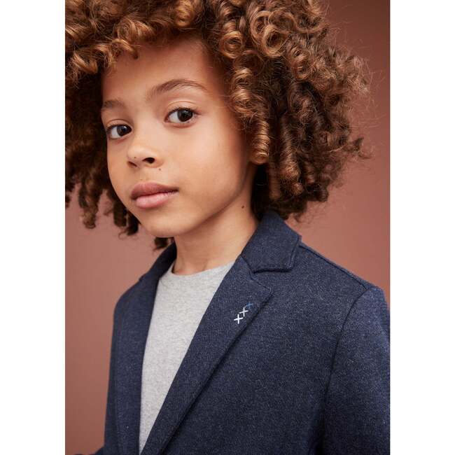 Knitted Blazer, Navy - Blazers & Sport Coats - 4