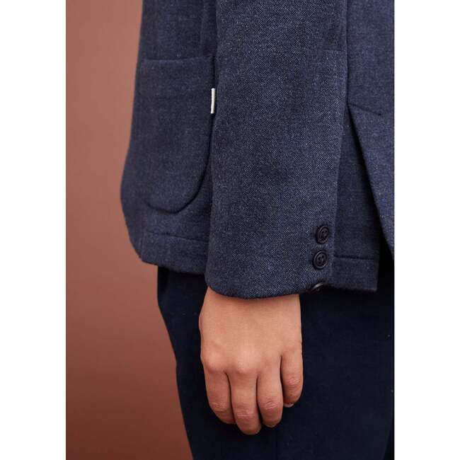 Knitted Blazer, Navy - Blazers & Sport Coats - 5