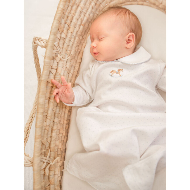 Rocking Horse Day Gown, Light Blue Bitty Dot - Nightgowns - 3
