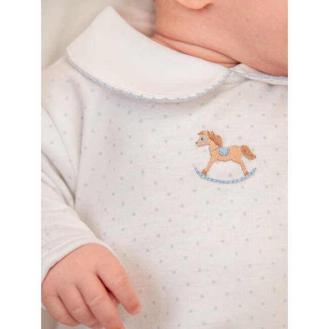 Rocking Horse Day Gown, Light Blue Bitty Dot - Nightgowns - 4