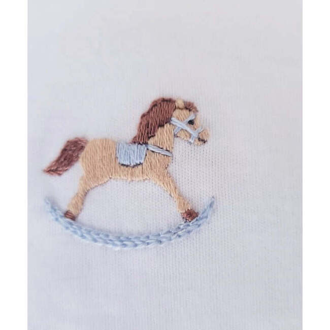 Rocking Horse Day Gown, Light Blue Bitty Dot - Nightgowns - 5