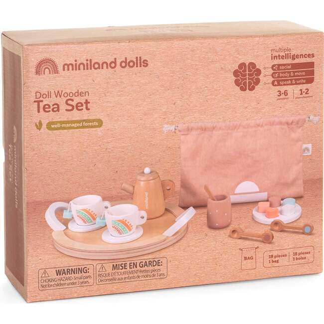 Wooden Tea Set Doll Accessory Play Set - Doll Accessories - 2