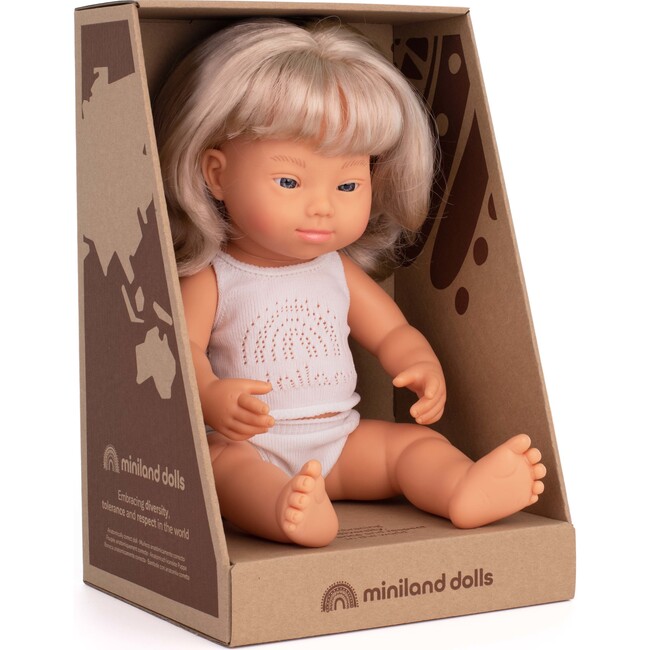 15" Baby Doll Caucasian Blonde Girl with Down Syndrome - Dolls - 1