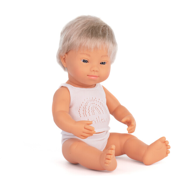 15" Baby Doll Caucasian Blond Boy with Down Syndrome