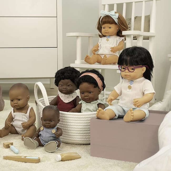 Cotton Doll Sized Moses Basket for Dolls up to 15" - Doll Accessories - 3