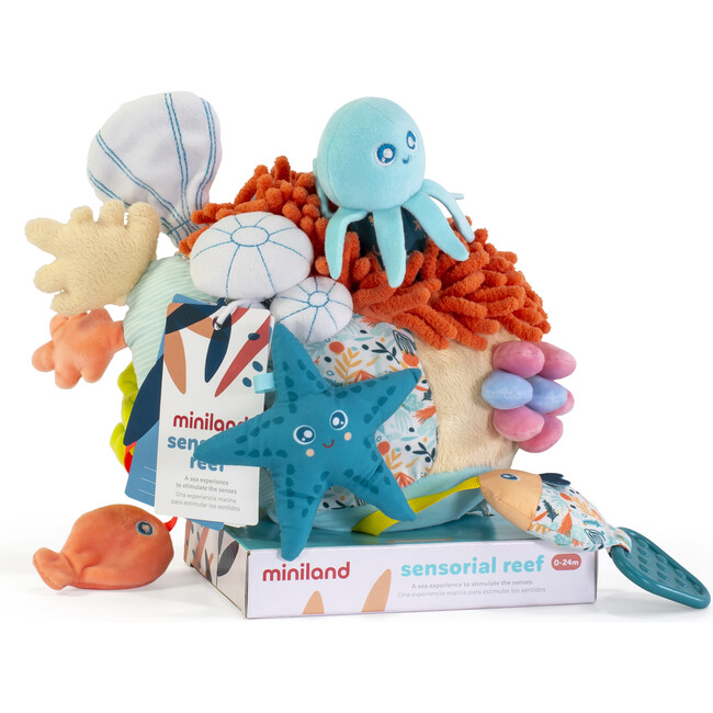 Sensorial Reef Plush Ocean Themed Baby Toy with Teething Elements - Developmental Toys - 9