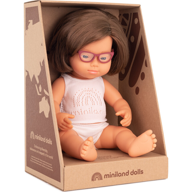Baby Doll, Caucasian Girl with Down Syndrome and Glasses - Dolls - 2