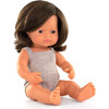 Colourful Edition Collection - Baby Doll Caucasian Brown Hair Girl 15" (grey rompers) - Dolls - 1 - thumbnail