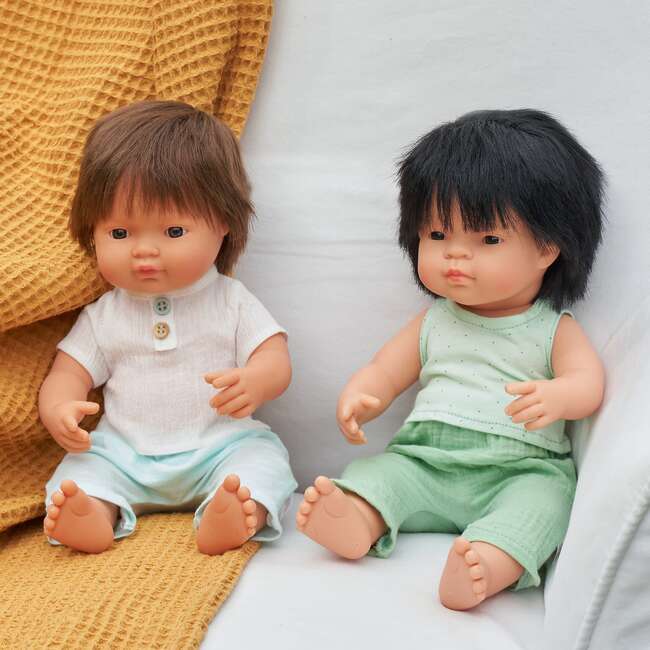 Asian Boy Baby Doll with Black Hair - 15" - Dolls - 3