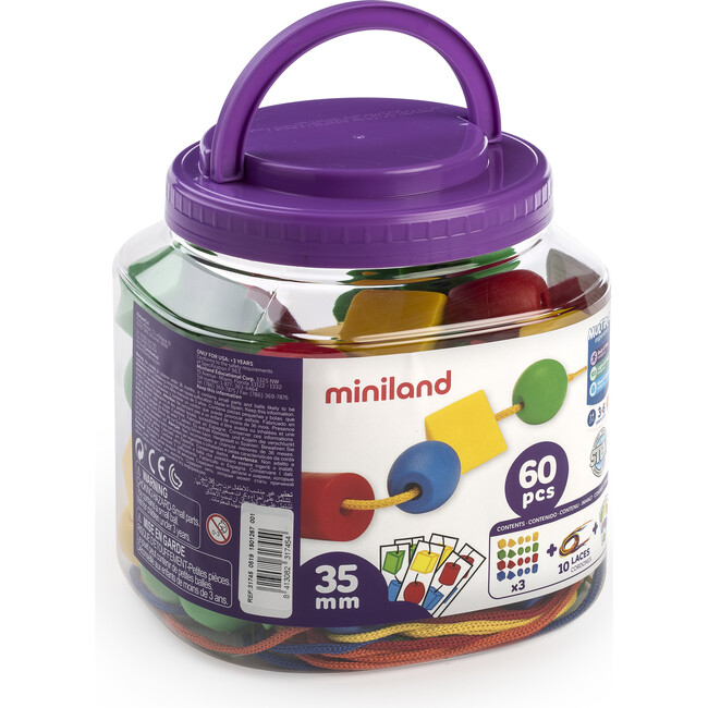 Lacing Shapes, 60 Pieces - STEM Toys - 1