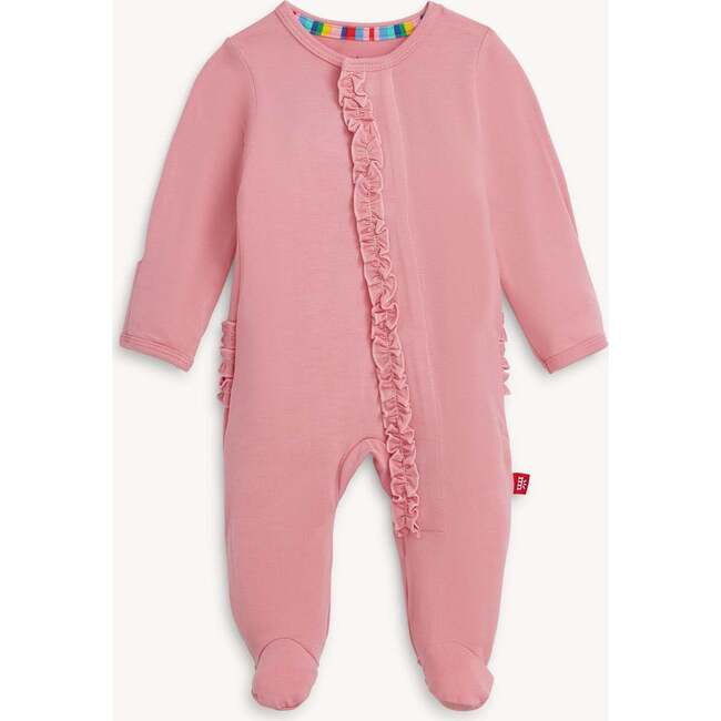 Magnetic Footie with Ruffles TICKLED PINK