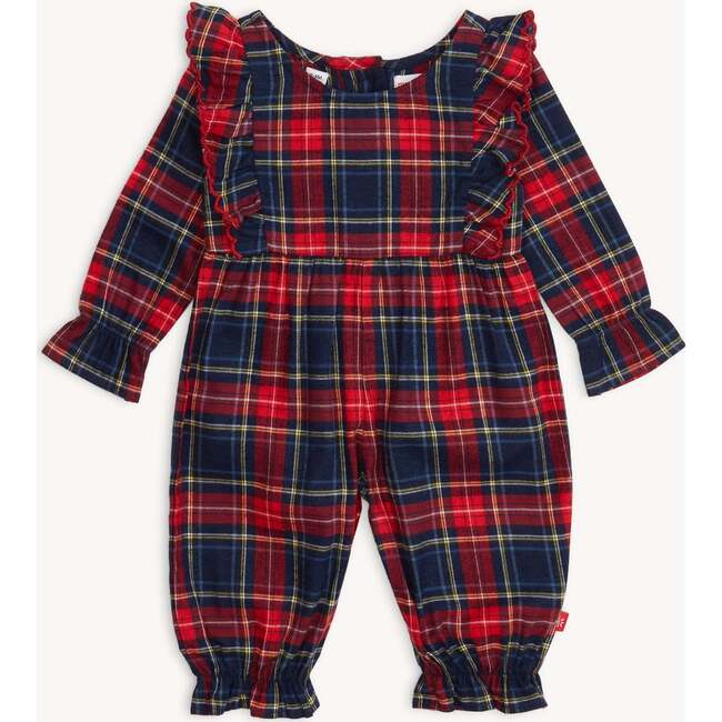 Magnetic Ruffle Romper HOLIDAY PLAID