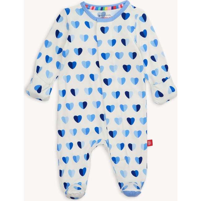 Magnetic Footie BLUE XOXO - Footie Pajamas - 2