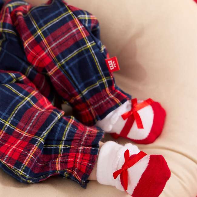 Magnetic Ruffle Romper HOLIDAY PLAID - Rompers - 4