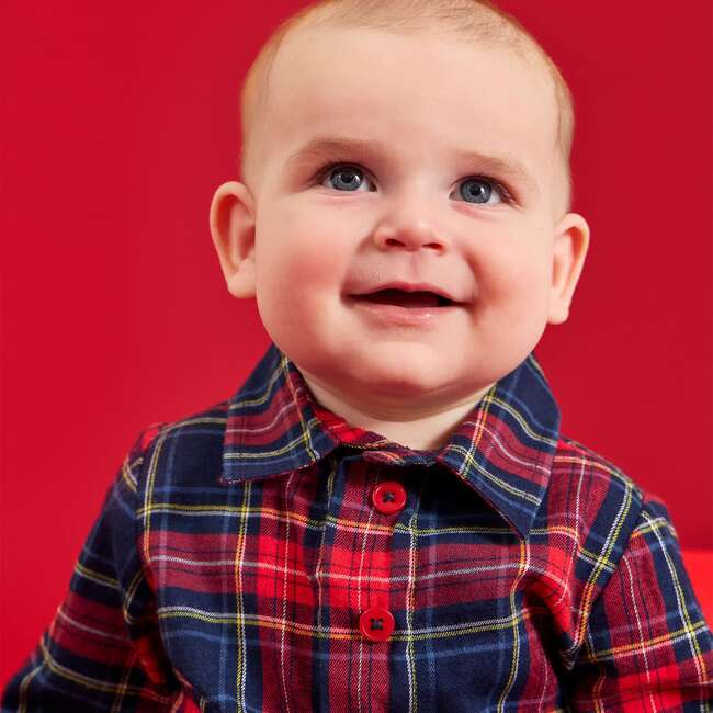Magnetic Polo Romper HOLIDAY PLAID - Rompers - 3