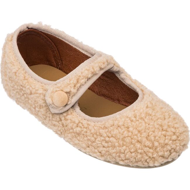 Shearling Mary Jane, Beige - Mary Janes - 4