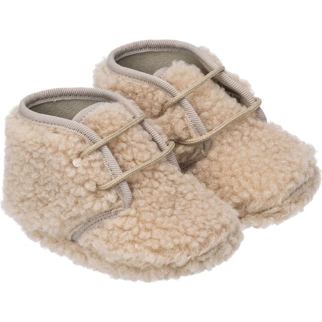 Shearling Baby Bootie, Beige