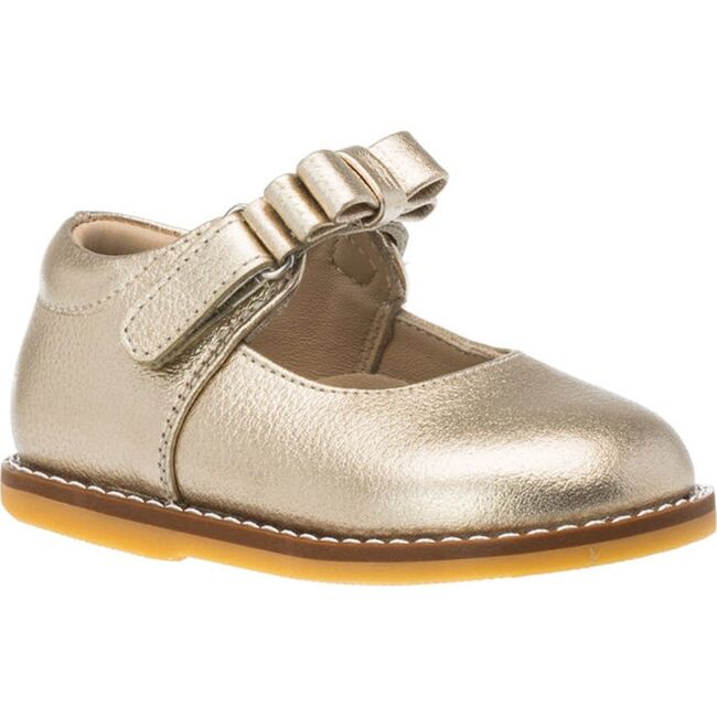 Mary Jane with Bow Toddler, Gold - Mary Janes - 2