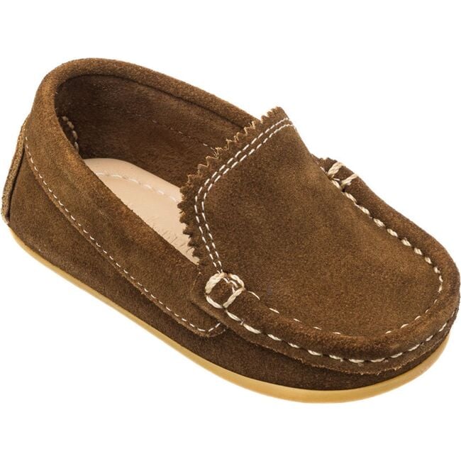 Antton Driver Moc Toddlers Suede, Chestnut - Loafers - 4