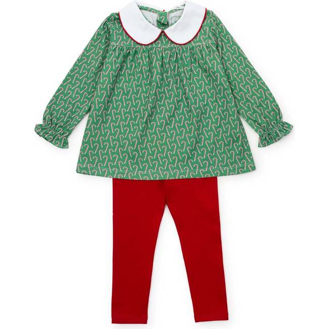 Morgan Set Girls' Legging Set, Candy Cane Lane