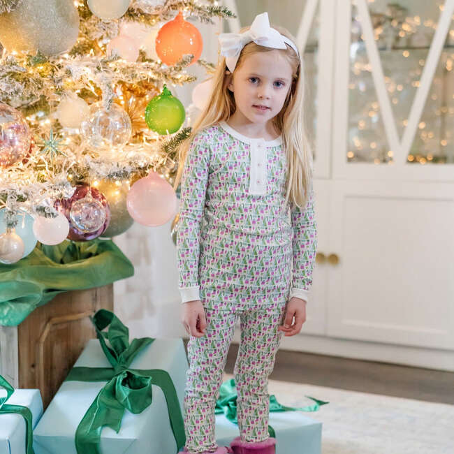 Alden Girls' Pajama Pant Set, Mod Holiday Pink - Pajamas - 2