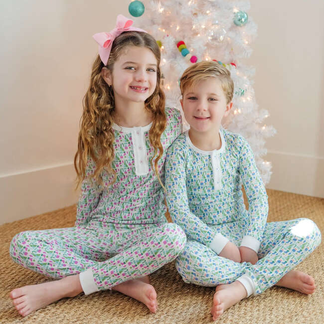 Alden Girls' Pajama Pant Set, Mod Holiday Pink - Pajamas - 3