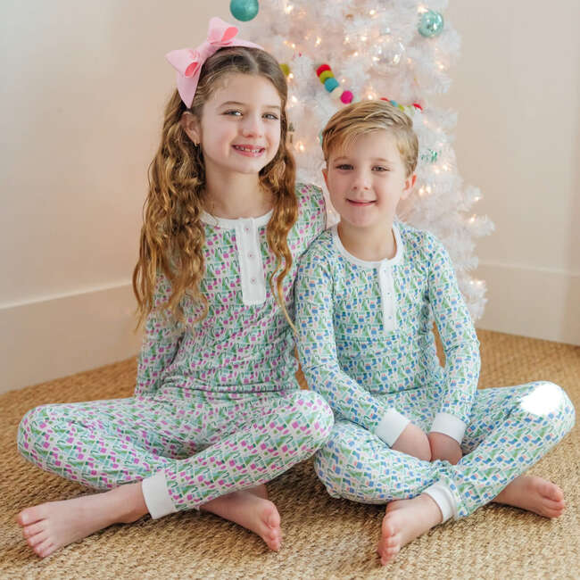 Jack Boys' Pajama Pant Set, Mod Holiday Blue - Pajamas - 4