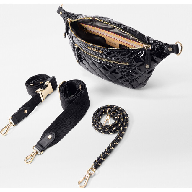 Small Crosby Crossbody Sling, Black Lacquer - Bags - 2
