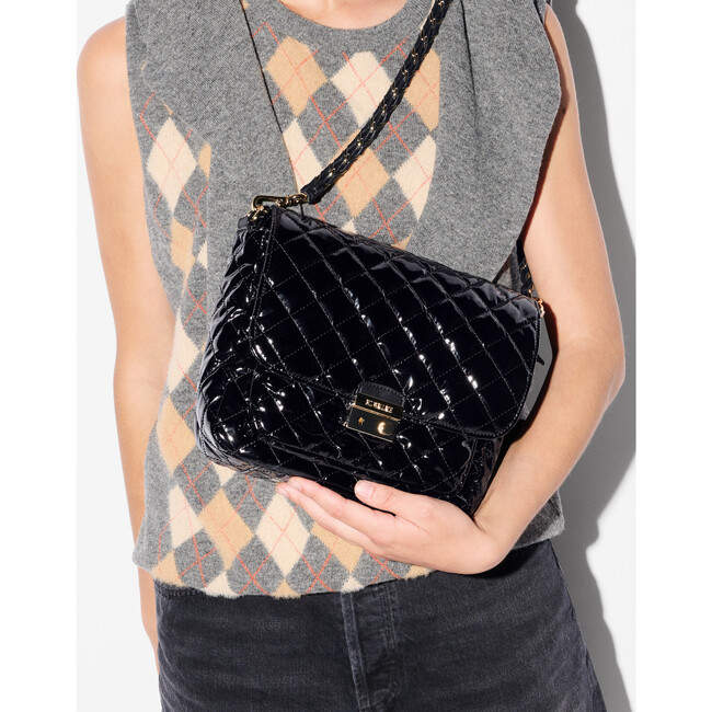 Medium Crosby Lock Crossbody, Black Lacquer - Bags - 3