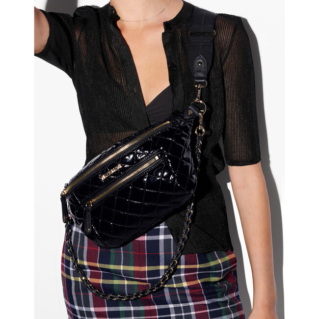 Small Crosby Crossbody Sling, Black Lacquer - Bags - 3