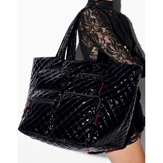 Large Metro Travel Tote II, Black Lacquer - Bags - 3
