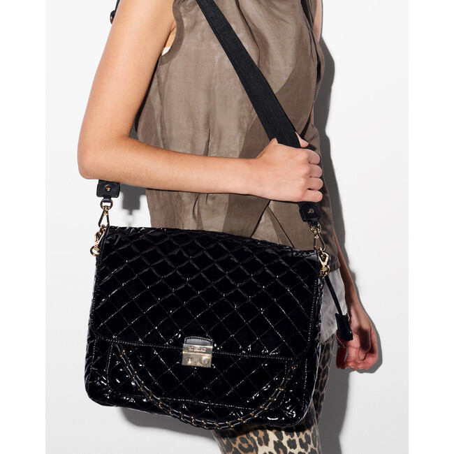 Large Crosby Lock Crossbody, Black Lacquer - Bags - 3