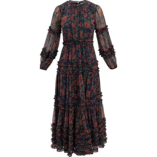 Geneva Dress in Scarlet Bloom