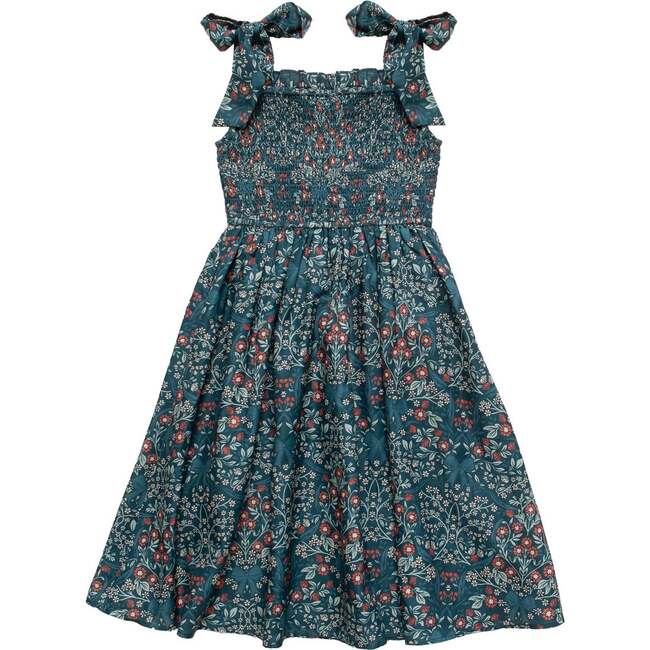 Mini Rayna Dress in Teal Ribboned Garden