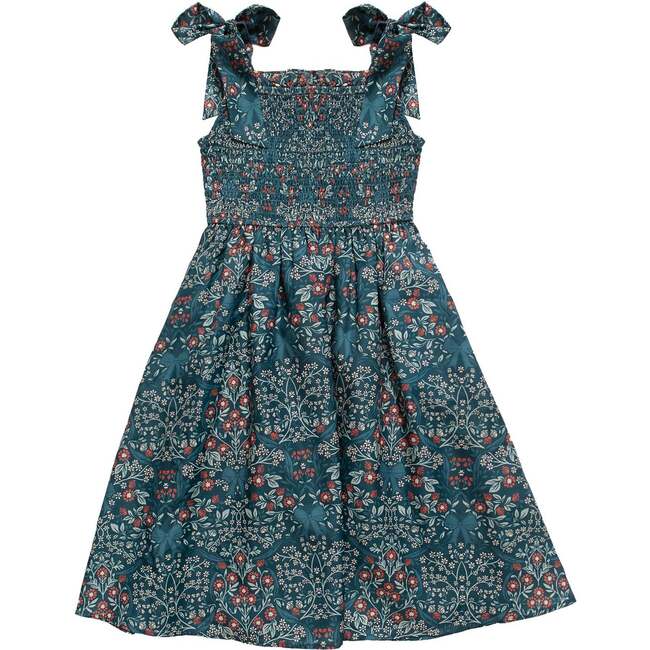 Mini Rayna Dress in Teal Ribboned Garden - Dresses - 2