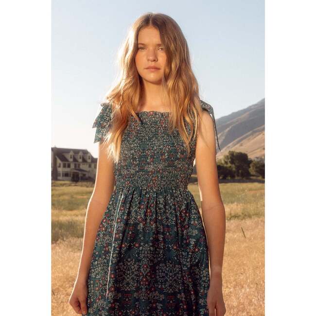 Mini Rayna Dress in Teal Ribboned Garden - Dresses - 3